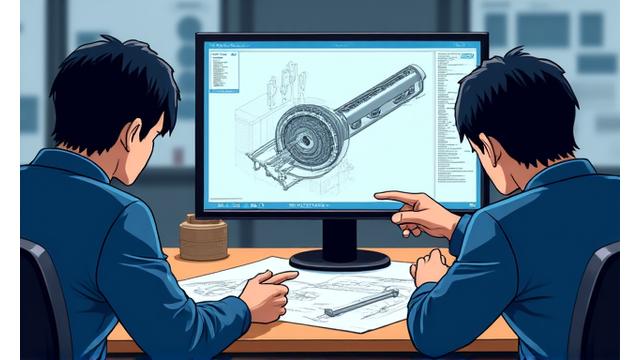 設計図面と打ち合わせ風景